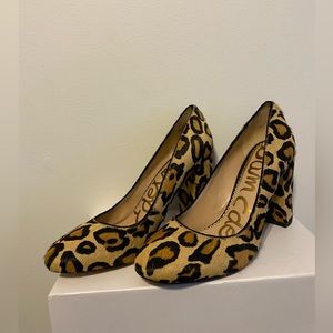 Sam Edelman heels cheetah print with fur size 7.5